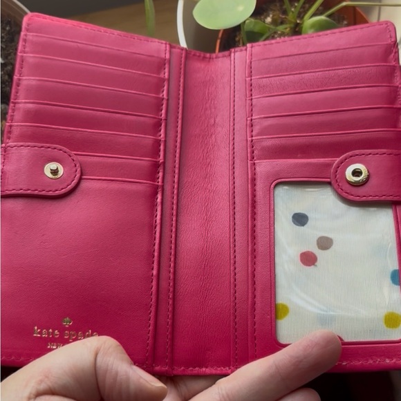 (Like new) Kate Spade Cameron Street Stacy gold/pink snap wallet - Picture 7 of 8